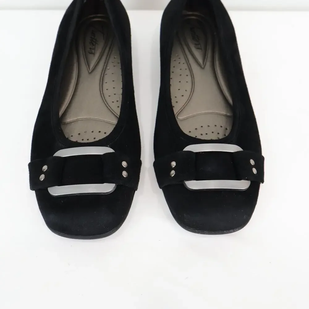 Trotters Sizzle Signature Flat Black Suede Flats Size 7